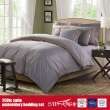 Хлопок 250TC Сатиновое постельное Коллекция отель вышивкой постельное белье качественное постельное белье